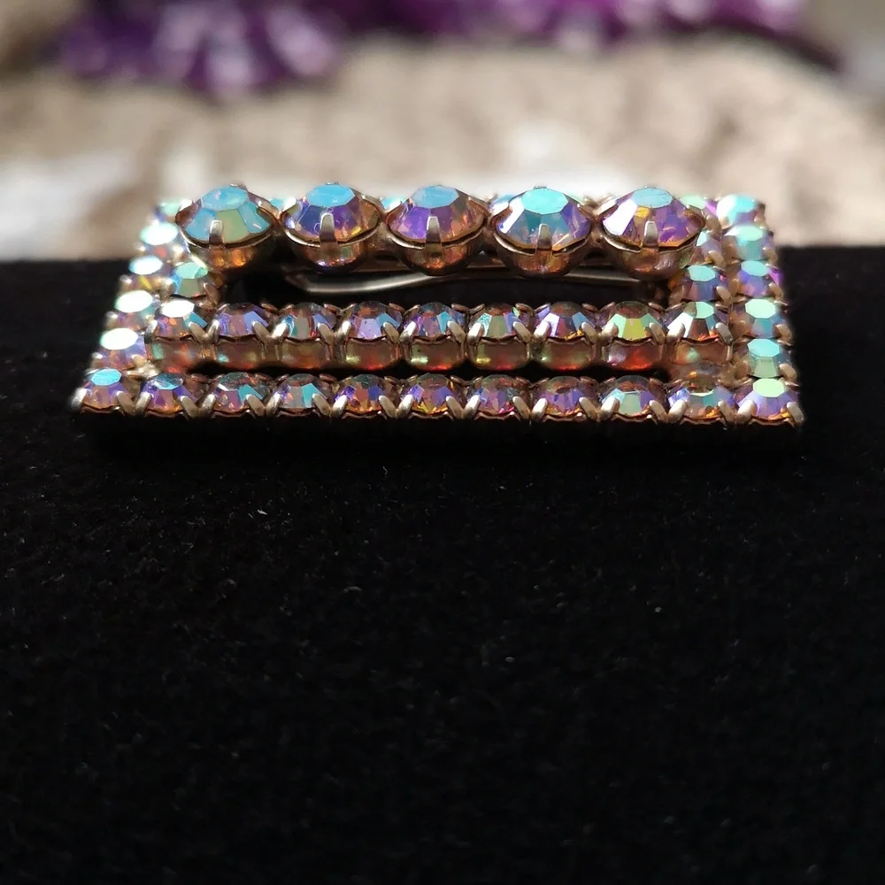 Vintage Estate Jewelry Juliana Attributed Aurora Borealis Brooch Stunning! - Picture 3 of 7